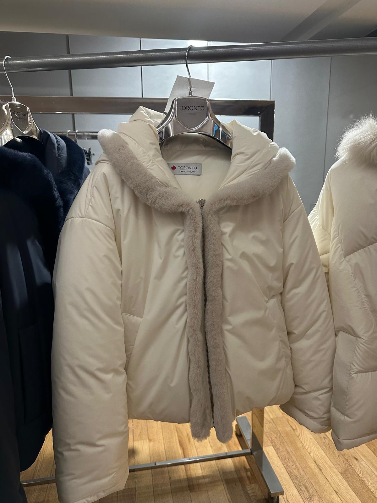 Lightweight Hooded Down Jacket - White - B2429PK