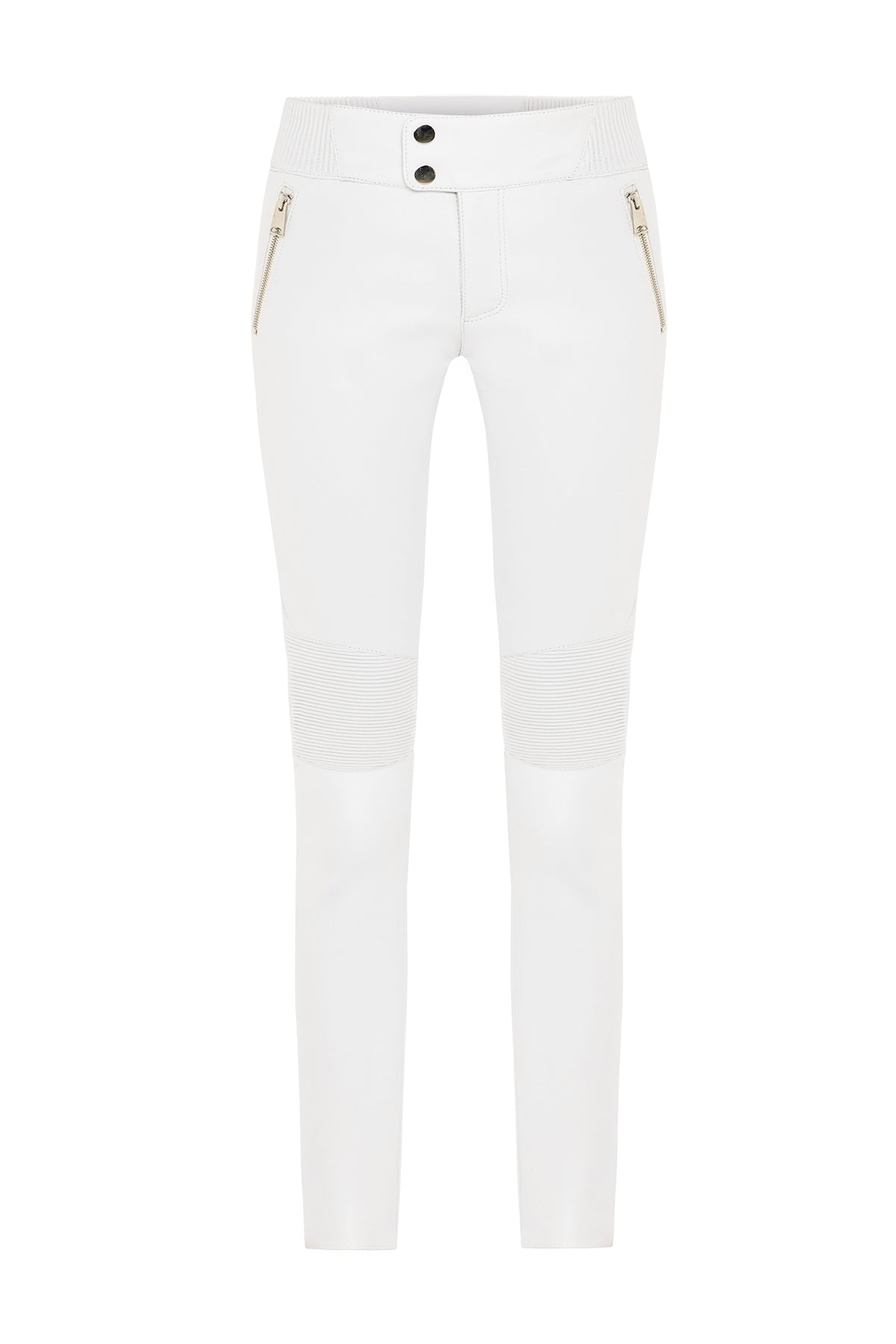 Shay Leather Leggings - Pearl White