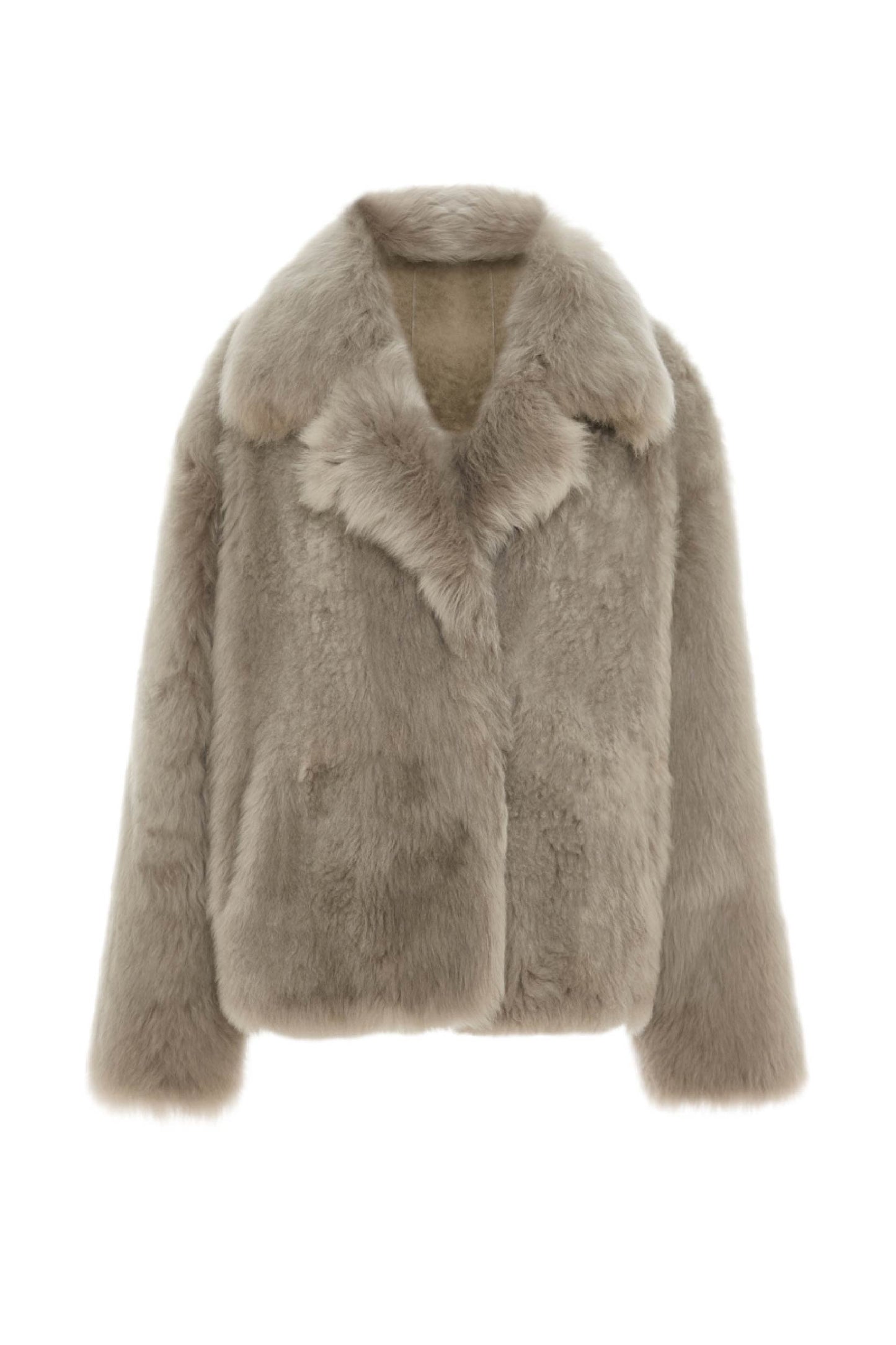 Tofana Reversible Shearling Coat - Rhino Gray