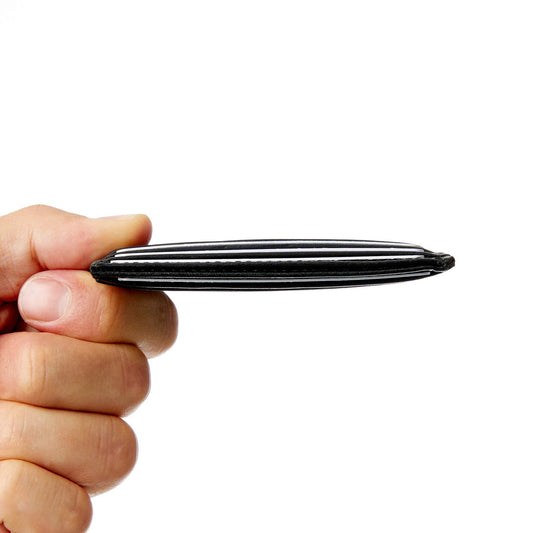 Black Saffiano Leather Slim Wallet - bigardinileather