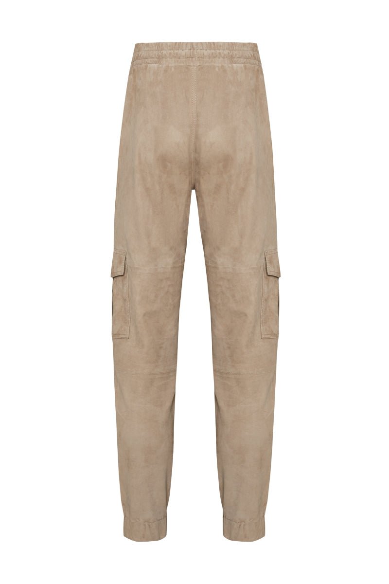 Florian Men’s Suede Leather Cargo Pants - Vison - Bigardini
