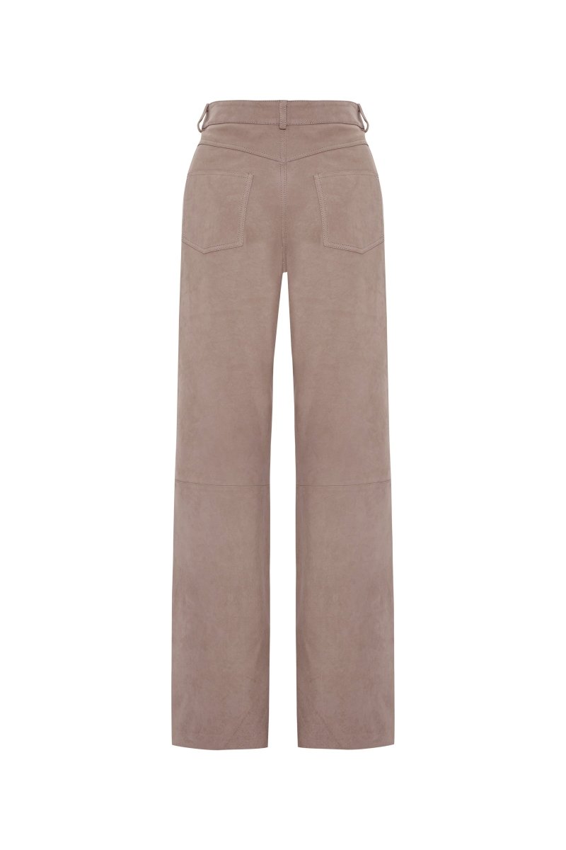 Helene Mid-Rise Nubuck Pants - Bigardini