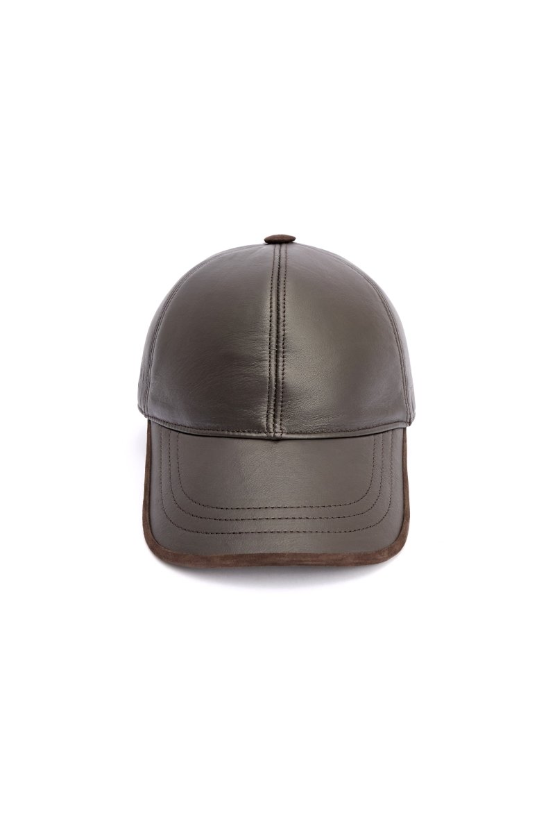 Zen Unisex Leather Baseball Cap - Brown - Bigardini