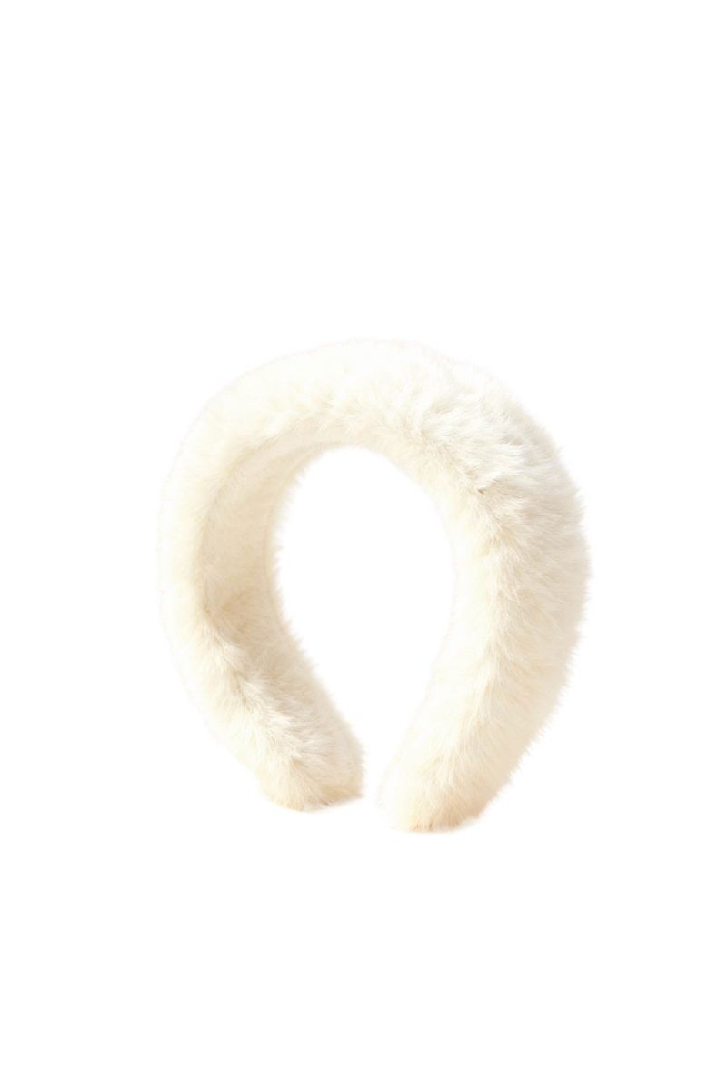 Velora Fur Headband - Snow White