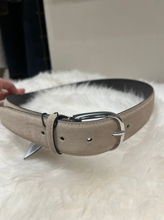 Genova Suede Leather Belt - Beige