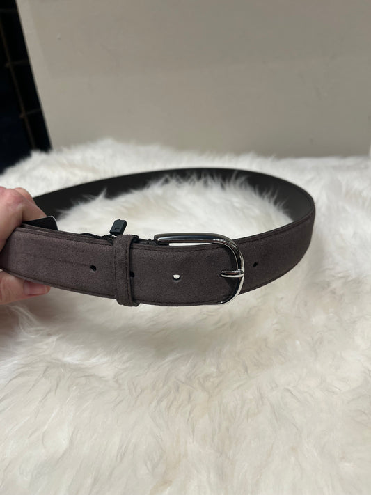 Genova Suede Leather Belt - Brown