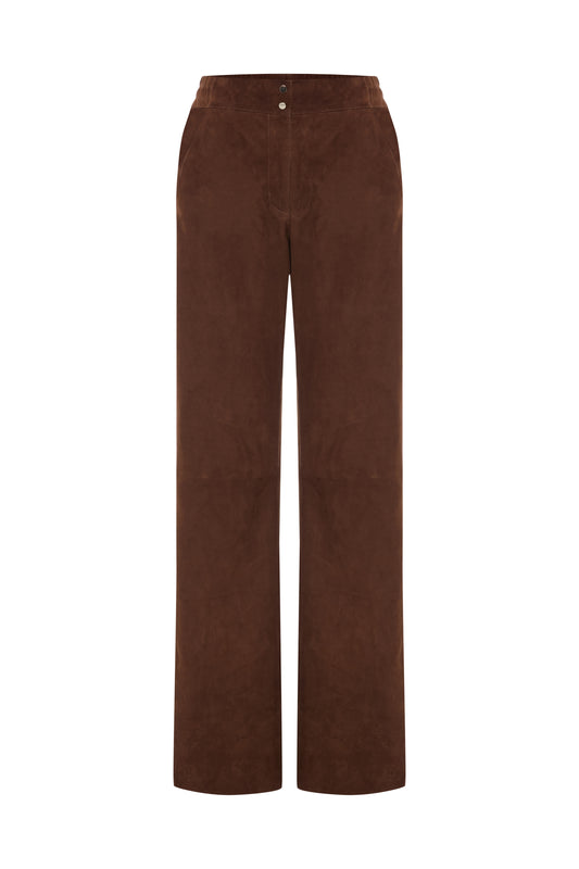 Lane Suede Pants - Milk Brown