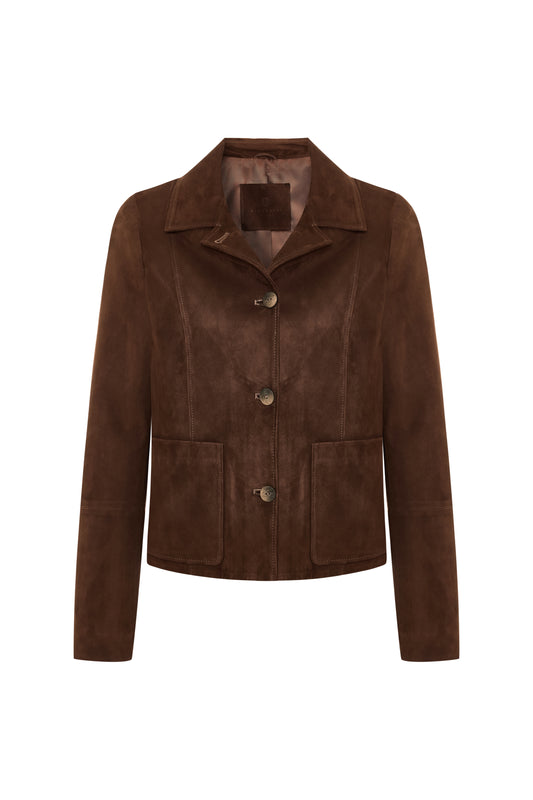 Amelia Suede Jacket - Milk Brown