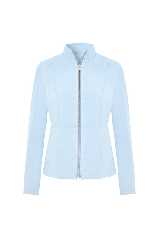 Kate Reversible Suede Jacket - Sky Blue