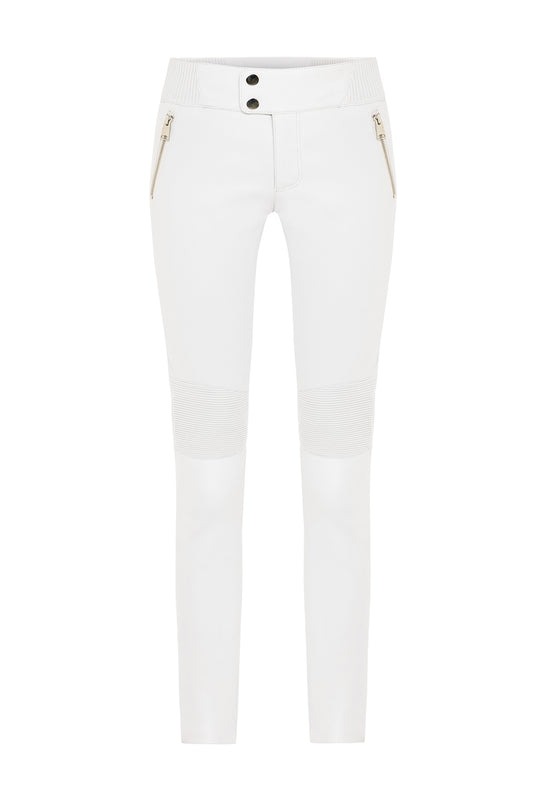 Shay Leather Leggings - Pearl White