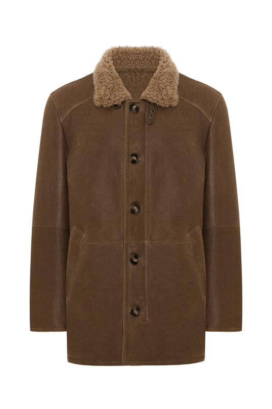 Victor Shearling Coat - Camel