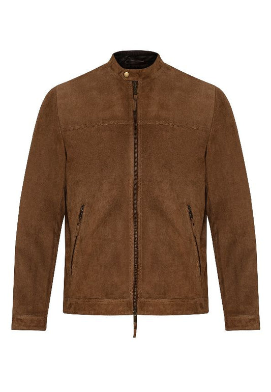 Silvo Men's Suede Racer Jacket - Snuff