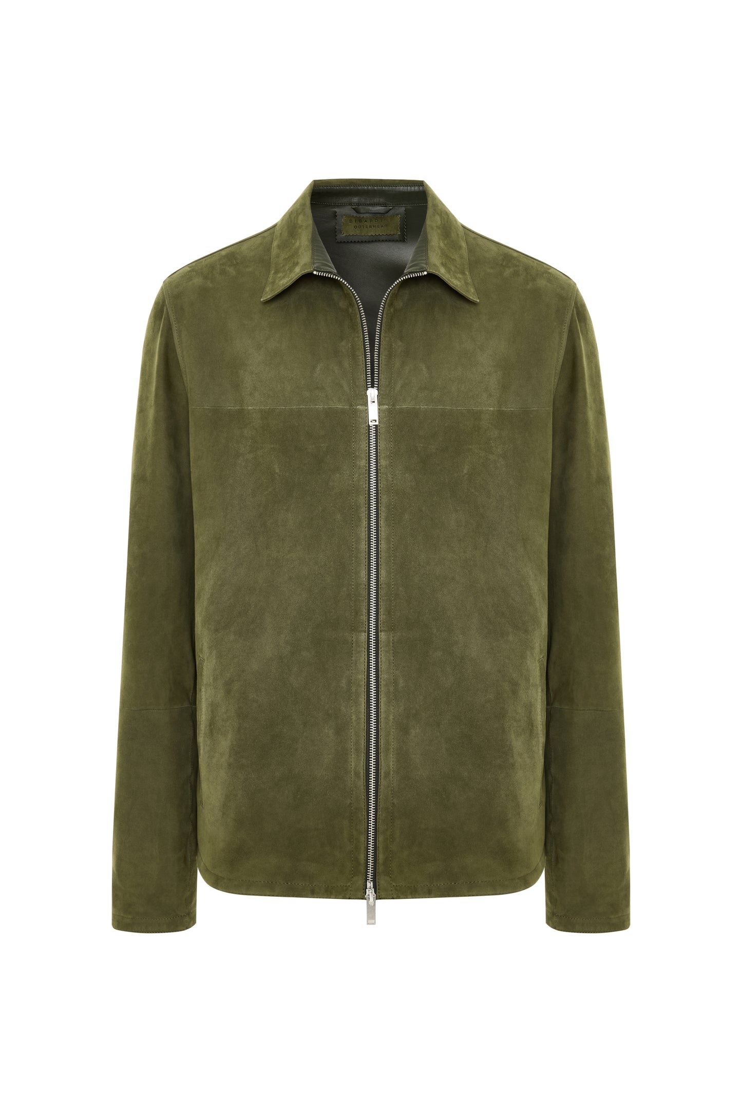 Dario Men's Unlined Suede Leather Jacket - Khaki