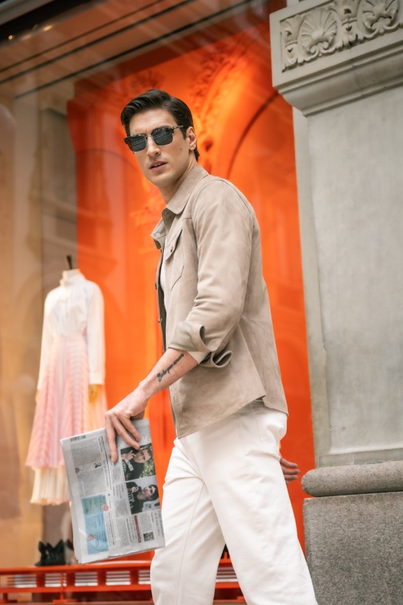 Adrien Suede Shirt - Vison - Bigardini