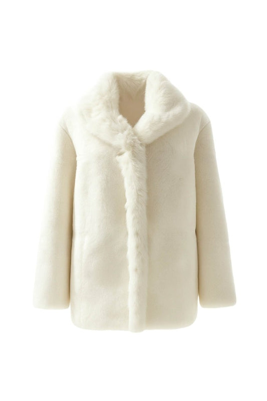 Amira Reversible Shearling Jacket - Beige