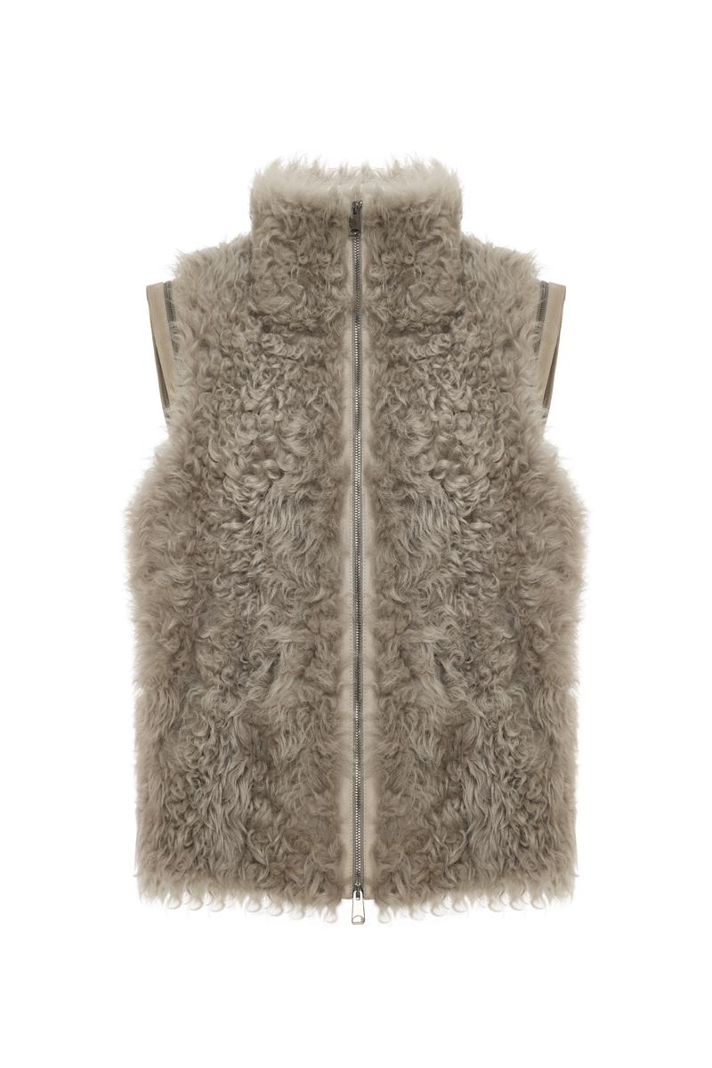 Aria Women’s Shearling Vest - Smoke Gray