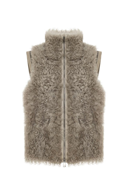Aria Women’s Shearling Vest - Smoke Gray