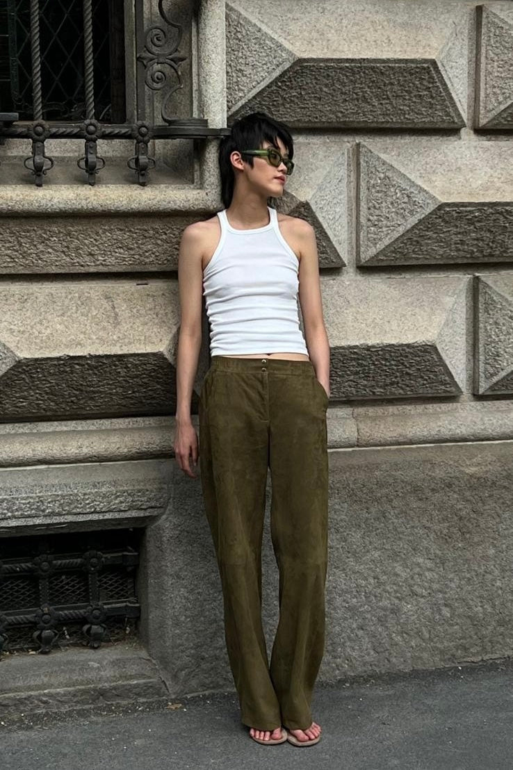 Ava Low - Waist Suede Pants - Bigardini