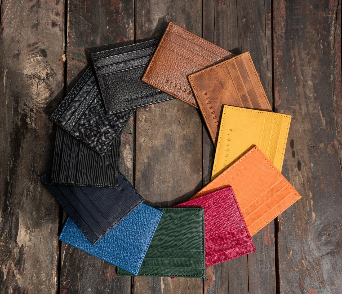 Black Floater Leather Slim Wallet - bigardinileather