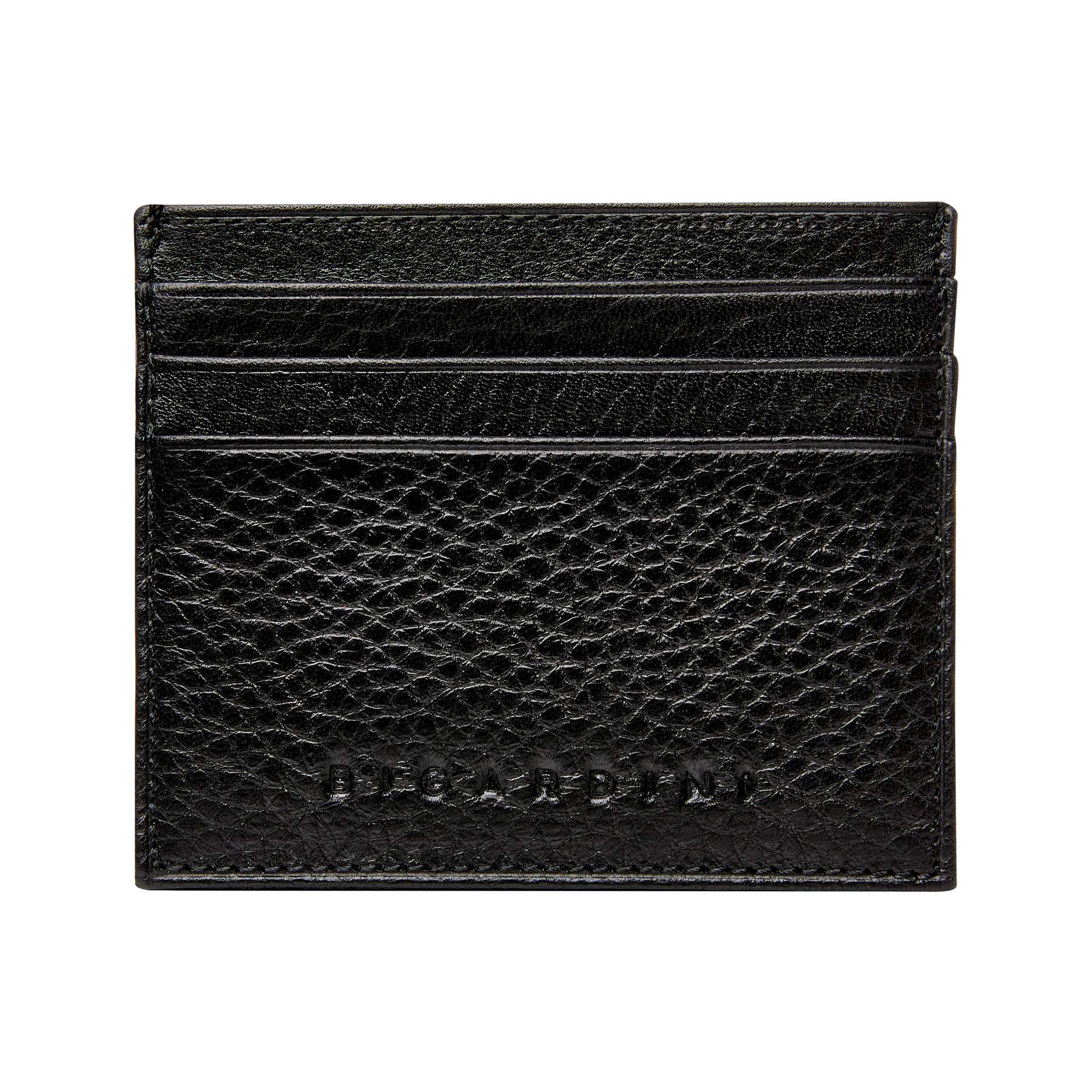 Black Floater Leather Slim Wallet - bigardinileather
