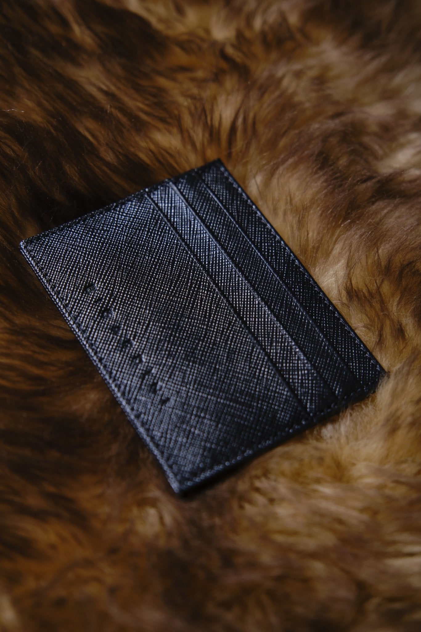 Black Saffiano Leather Slim Wallet - bigardinileather