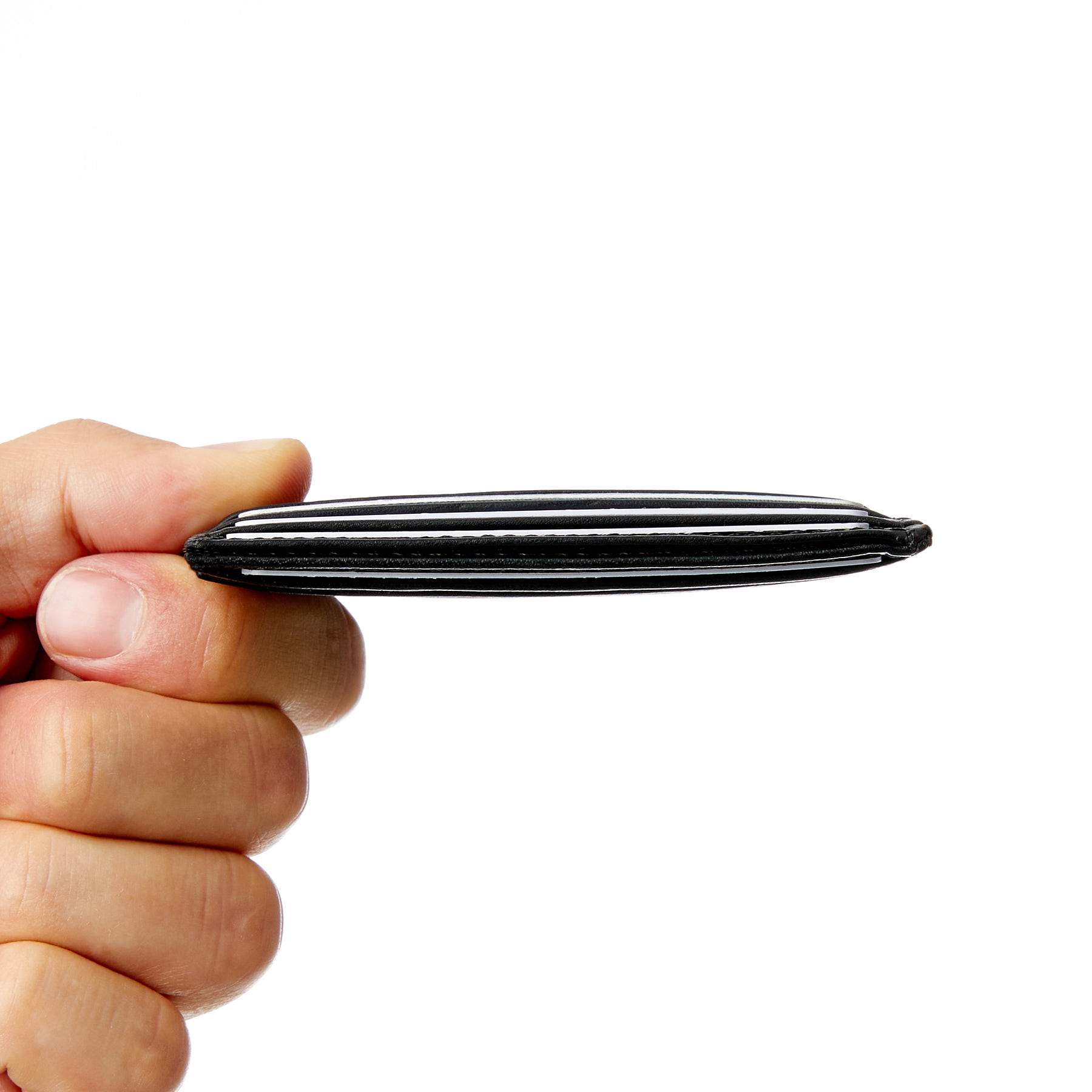 Black Saffiano Leather Slim Wallet - bigardinileather