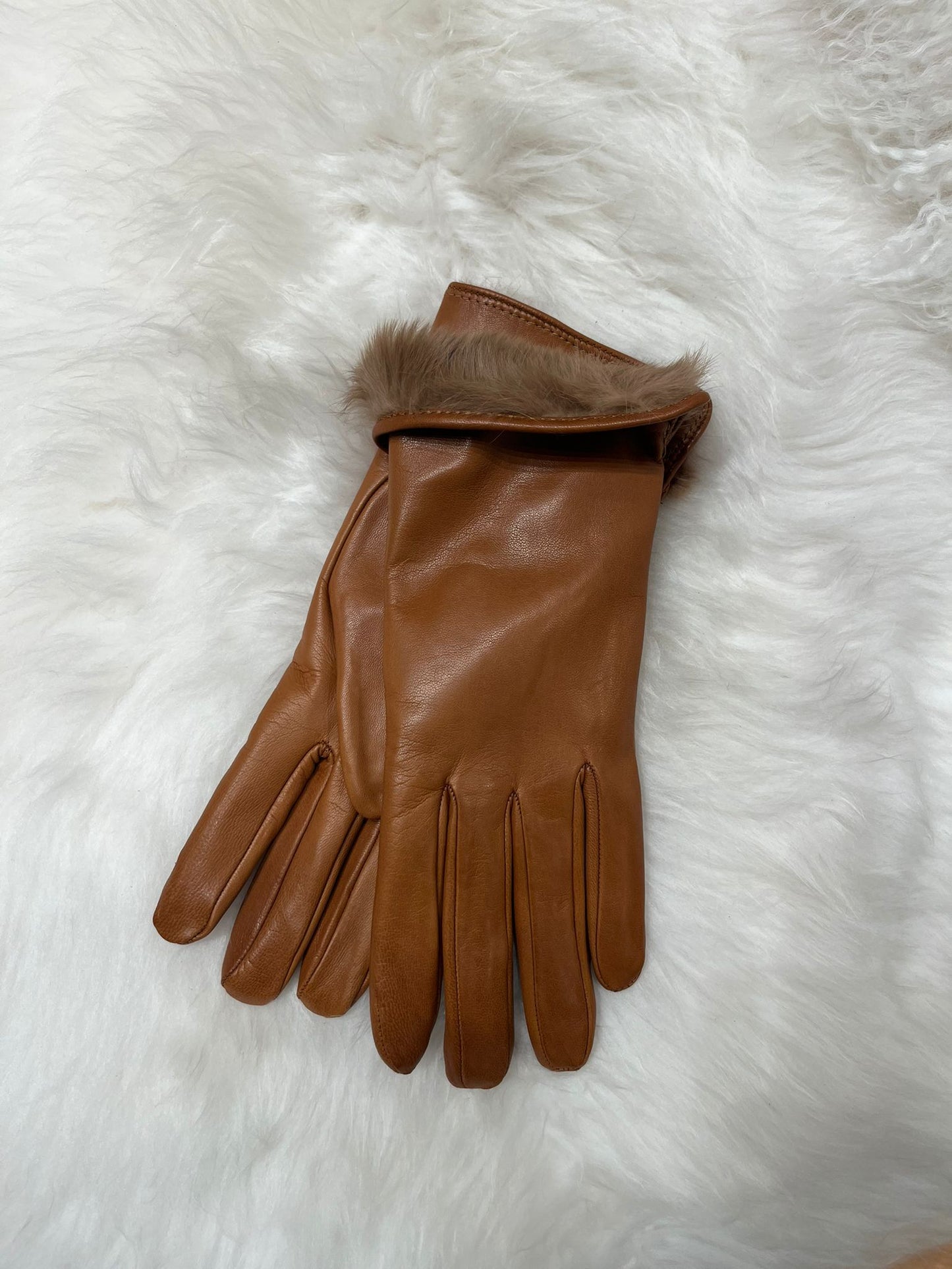 Aya Women's Gloves Rabbit - Camel