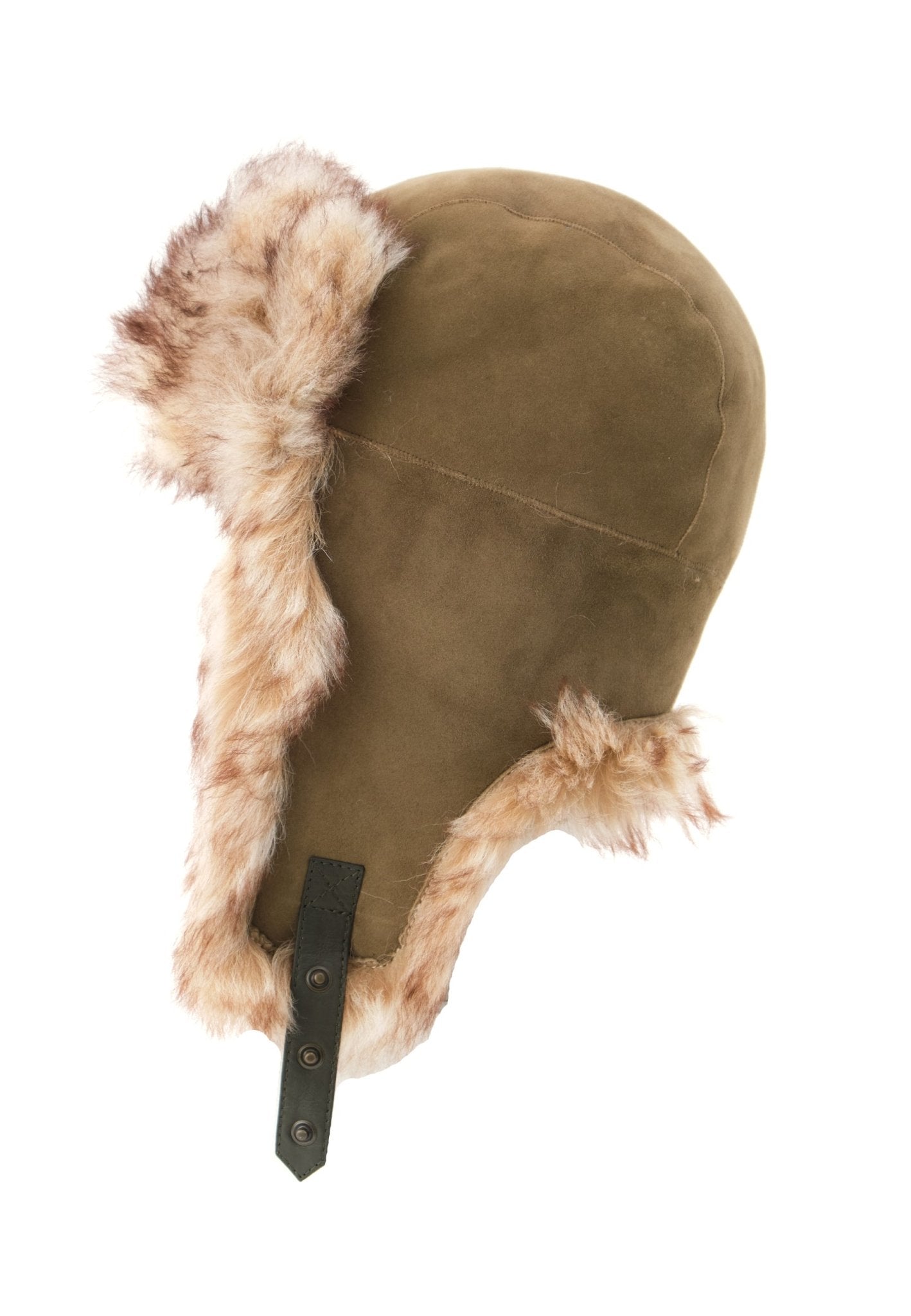 Everest Unisex Shearling Trapper Winter Hat - Olive - Bigardini Leather
