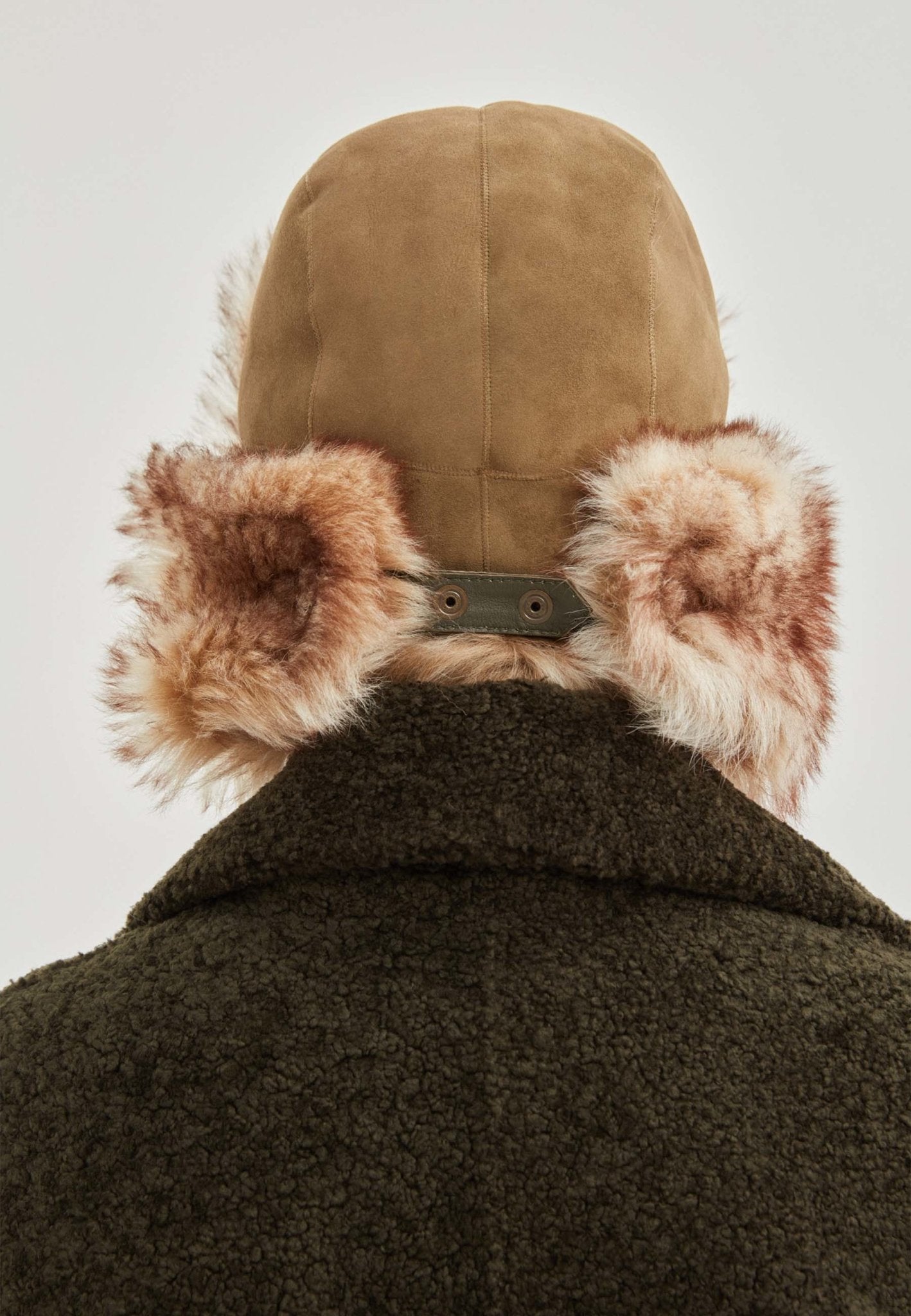 Everest Unisex Shearling Trapper Winter Hat - Olive - Bigardini Leather