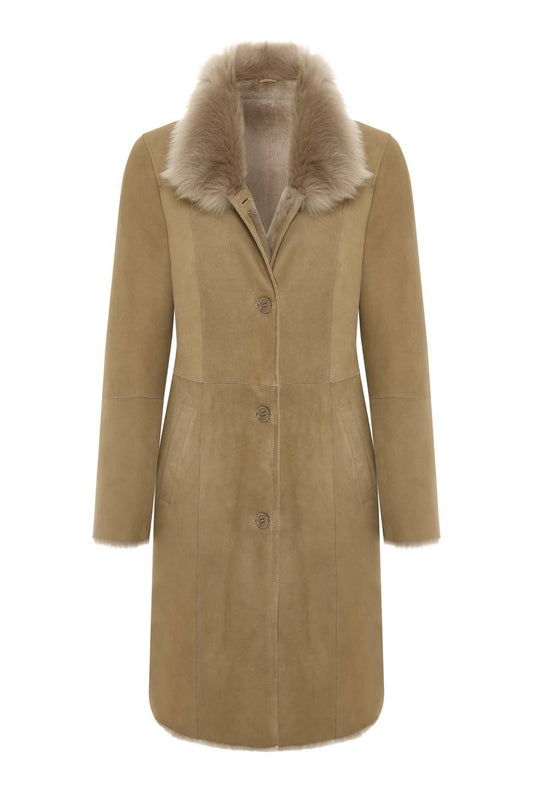 Faloria Shearling Coat - Cappuccino