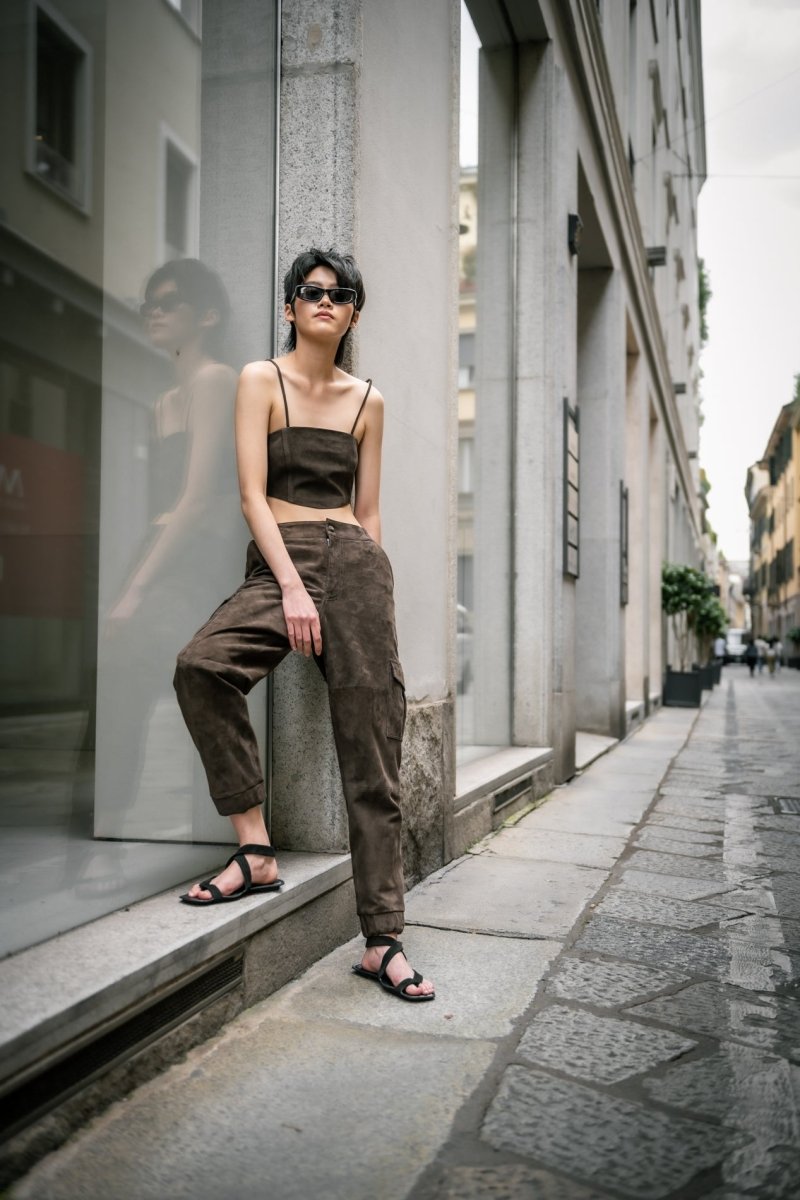 Hailey Metis Suede Cargo Pants - Bigardini