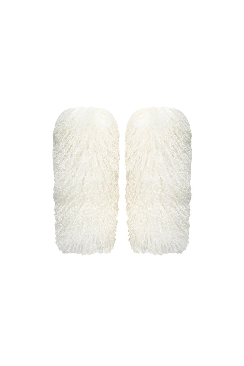 Iglo Women's Tibetan Shearling Leg Warmers - White - Bigardini