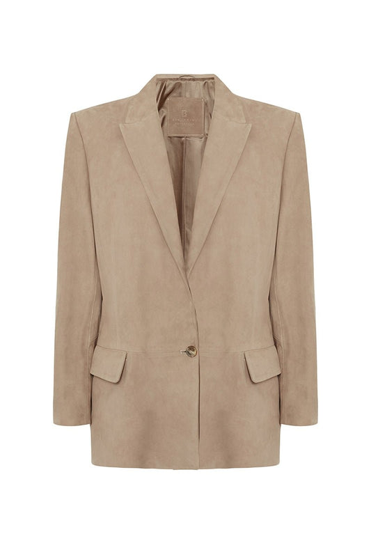 Ilaria Women's Nubuck Oversize Blazer Jacket - Bigardini