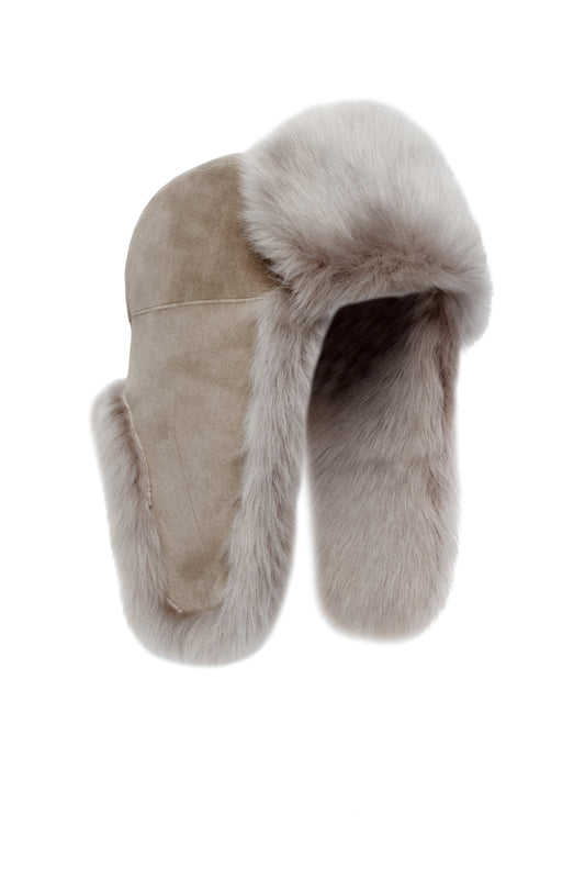 Jolanda Unisex Shearling Hat - Taupe