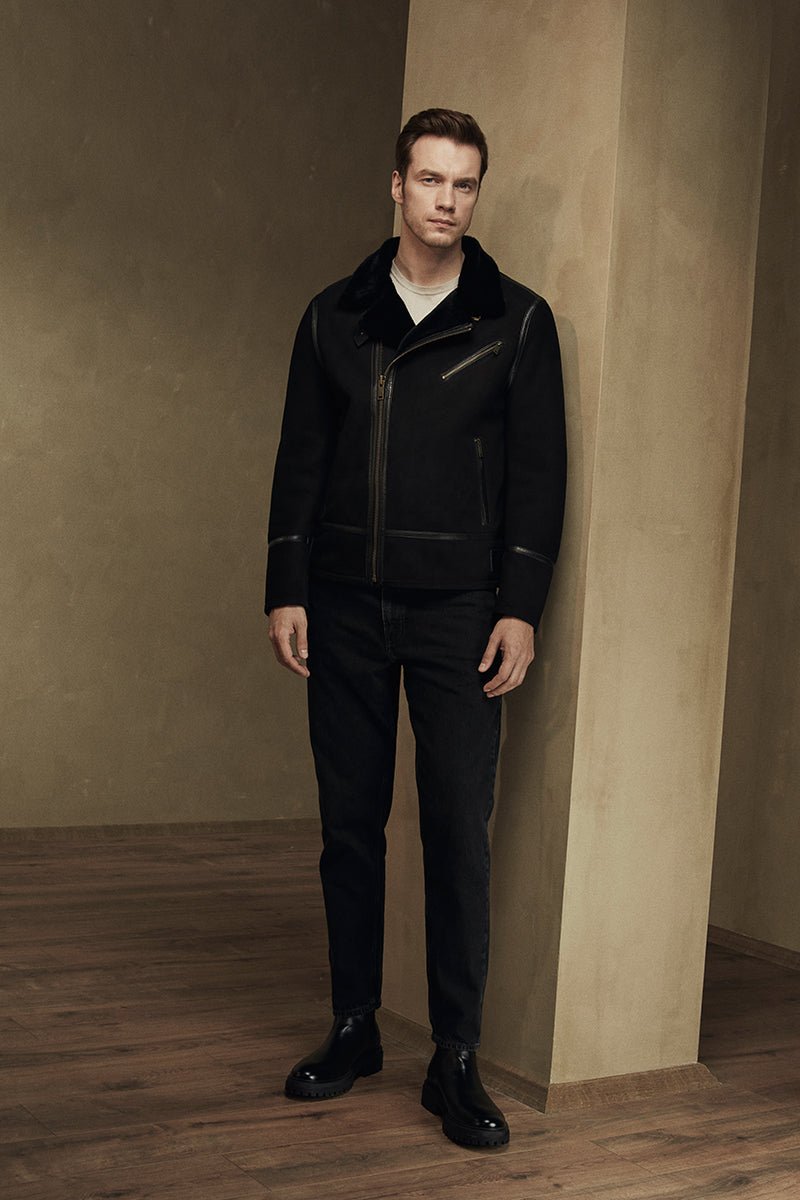 Jordan Shearling Sheepskin Bomber Jacket - Bigardini