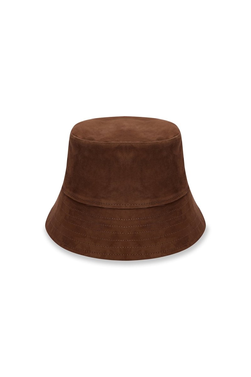 Kira Unisex Suede Bucket Hat - Brown - Bigardini