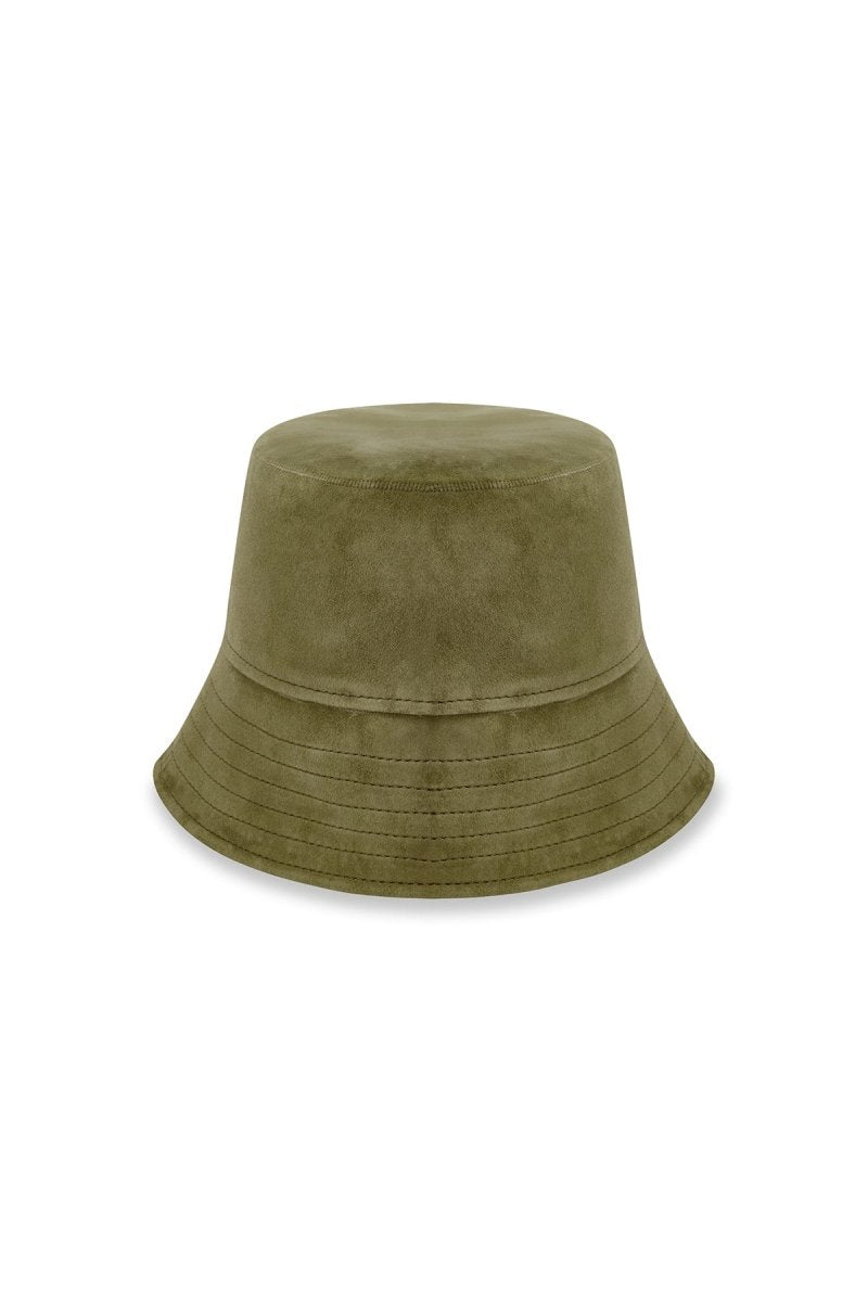 Kira Unisex Suede Bucket Hat - Khaki - Bigardini