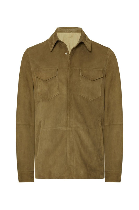 Loren Men’s Suede Shirt - Safari - Bigardini