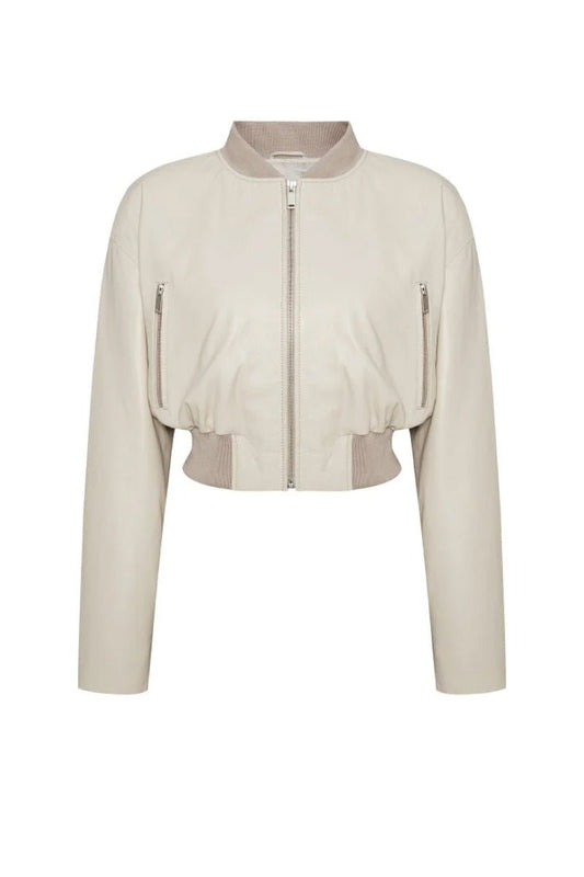 Luna Women’s Bomber Jacket - Beige - Bigardini