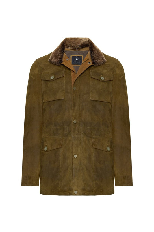 Matteo Men's Suede Padded Coat - Safari - Bigardini
