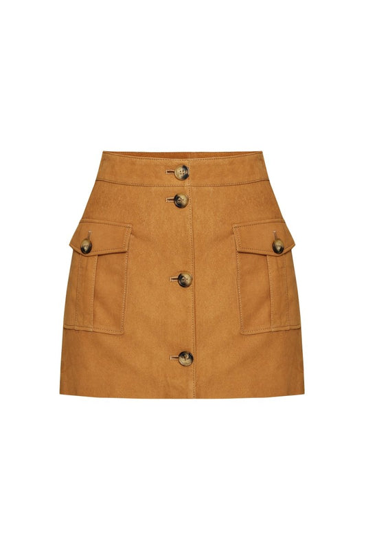 Mimi Women’s Nubuck Mini Skirt - Mustard - Bigardini