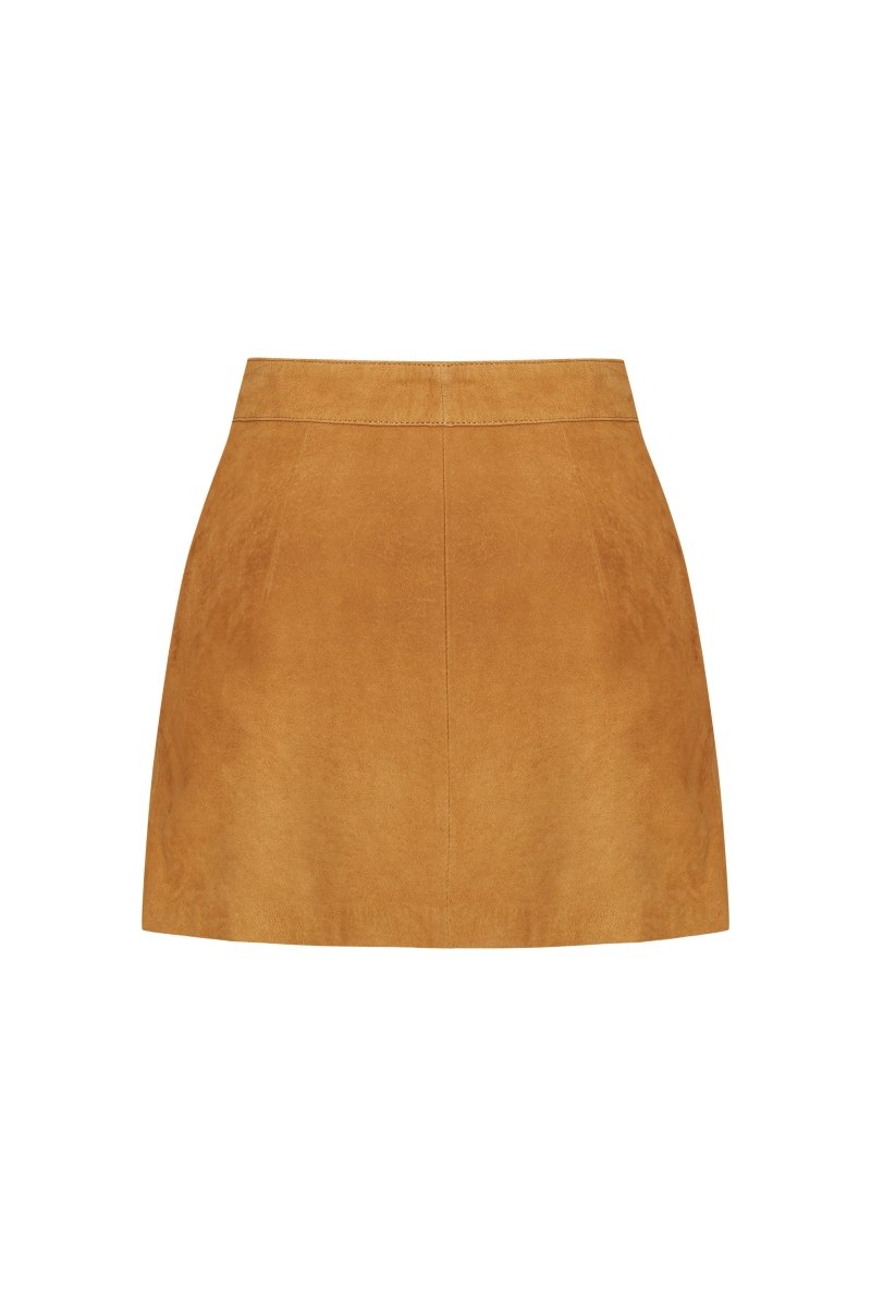 Mimi Women’s Nubuck Mini Skirt - Mustard - Bigardini