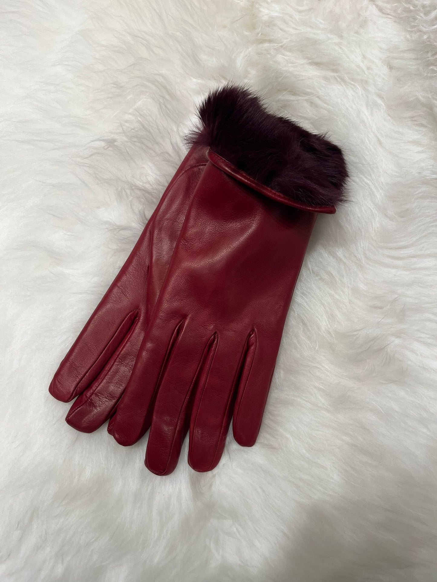 Aya Women's Gloves Rabbit - Marlboro