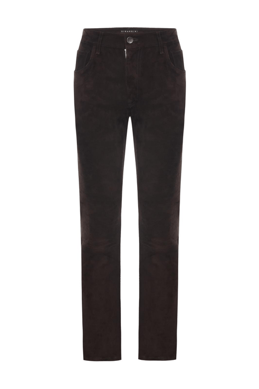 Rico Men’s Suede Leather Pants - Brown - Bigardini