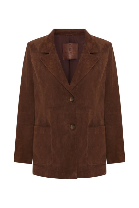 Sage Women’s Suede Blazer Jacket - Milk Brown - Bigardini