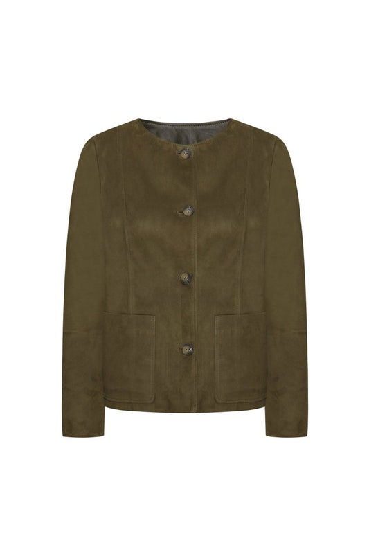 Sue Women’s Suede Jacket - Khaki - Bigardini