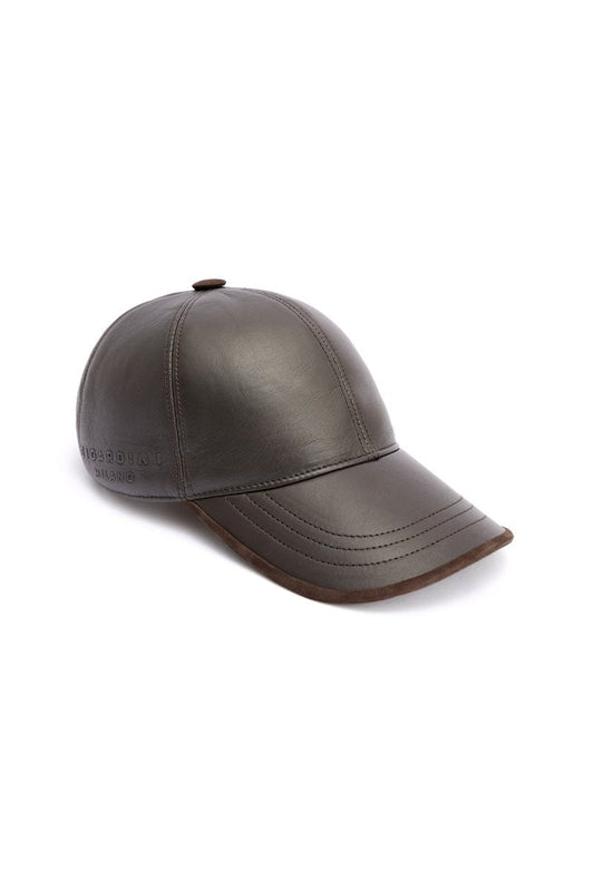 Zen Unisex Leather Baseball Cap - Brown - Bigardini