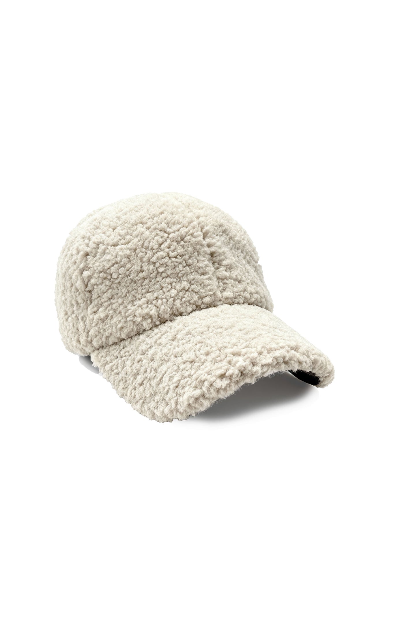 Zenya Shearling Baseball Cap - Taupe Beige
